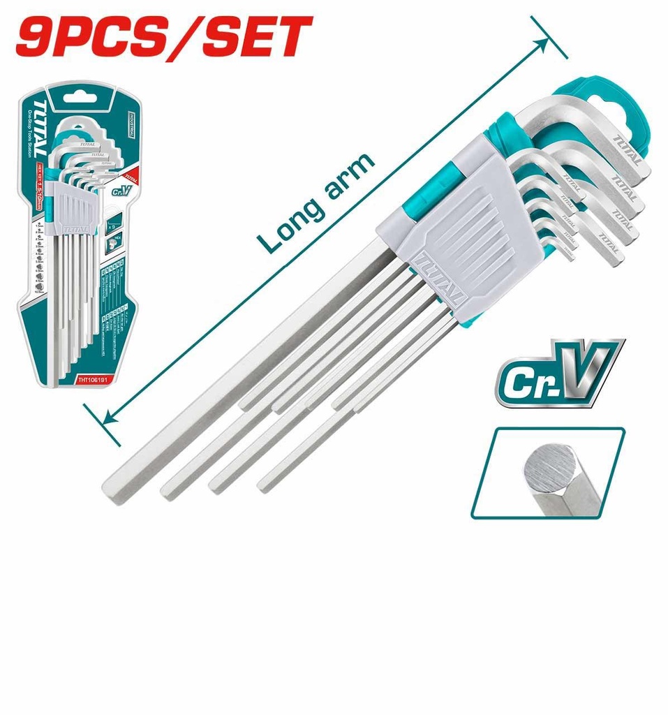 Total THT106191 9pcs hex key set