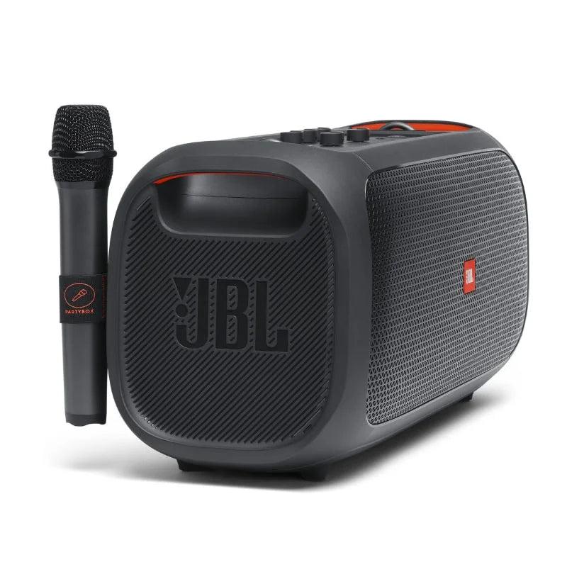 JBL PARTY ON THE GO 1 MIC- A portable party speaker system that delivers powerful sound and includes a microphone for entertainment, karaoke, and events anytime, anywhere