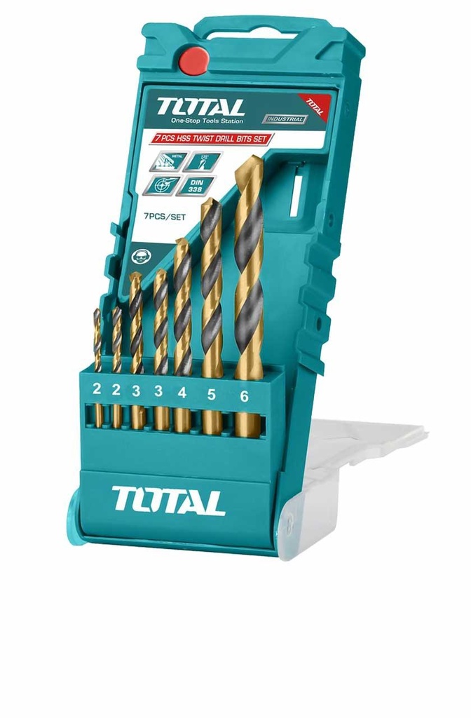 Total  TACSD0075  HSS Twist Drill Bits Set 7 Pcs