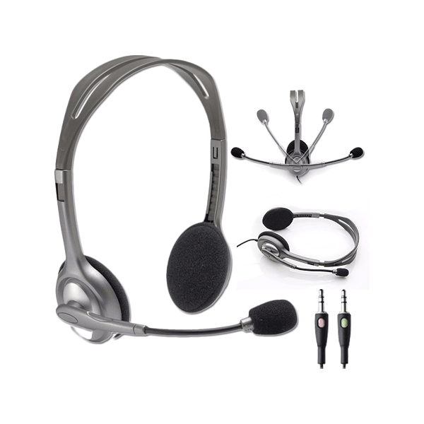 Logitech H110 Stereo Headset 981-000271 - Provides clear audio and reliable microphone performance for calls, online learning, and everyday computer use