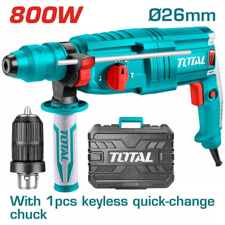 Total TH308268-2 800W Rotary Hammer (With 1pc keyless quick-change chuck)