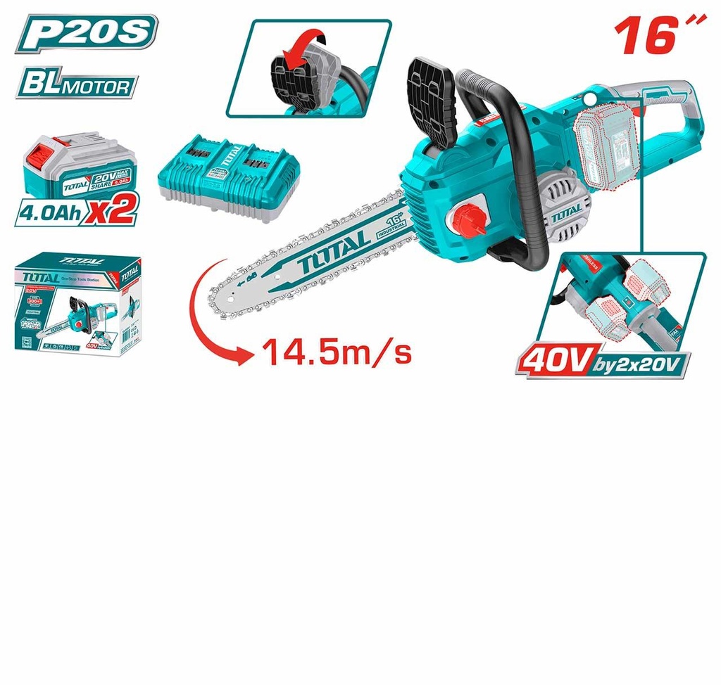 Total TGSLI401682 Lithium-Ion Chain Saw 20V